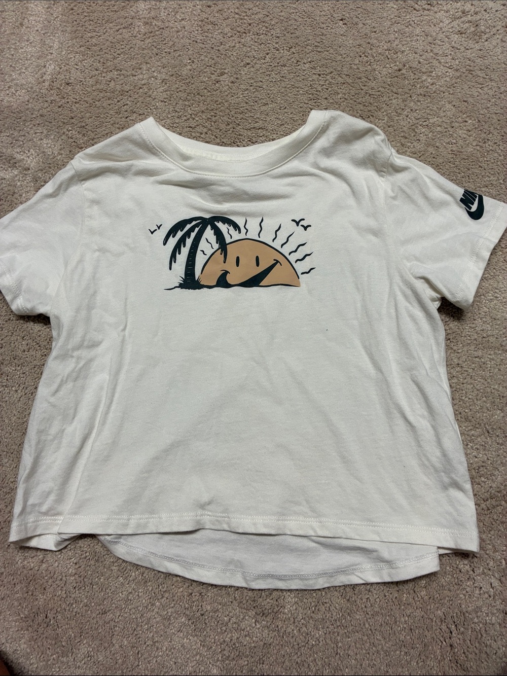 Nike White Kids Sunset Palm Graphic Tee